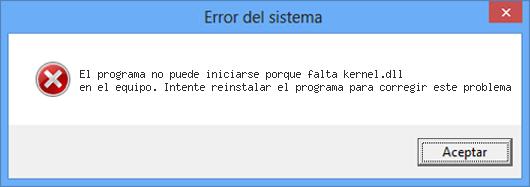 kernel.dll error